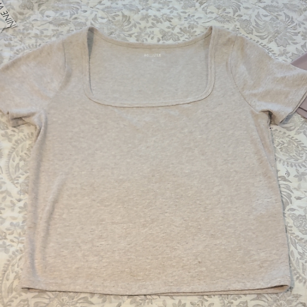Hollister Women's Beige Square Neck Blouse
